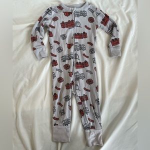 Old Navy Fire Engine Zip Up Pajamas 18-24 Month